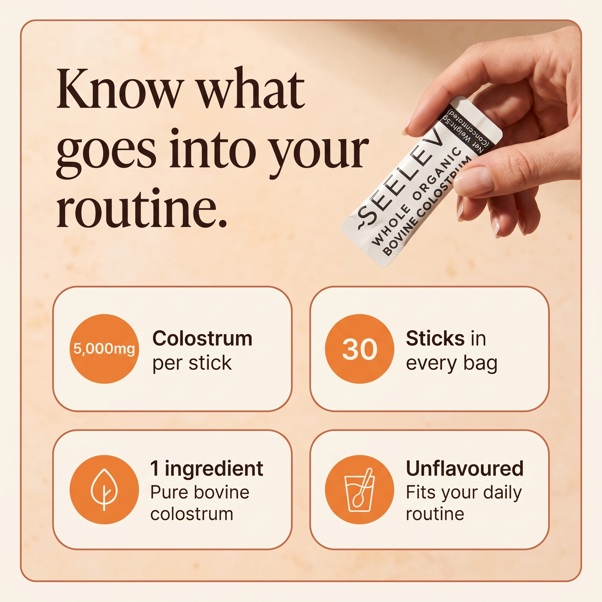 Maximum Potency 5,000mg Colostrum Stick Packs | Seelev™